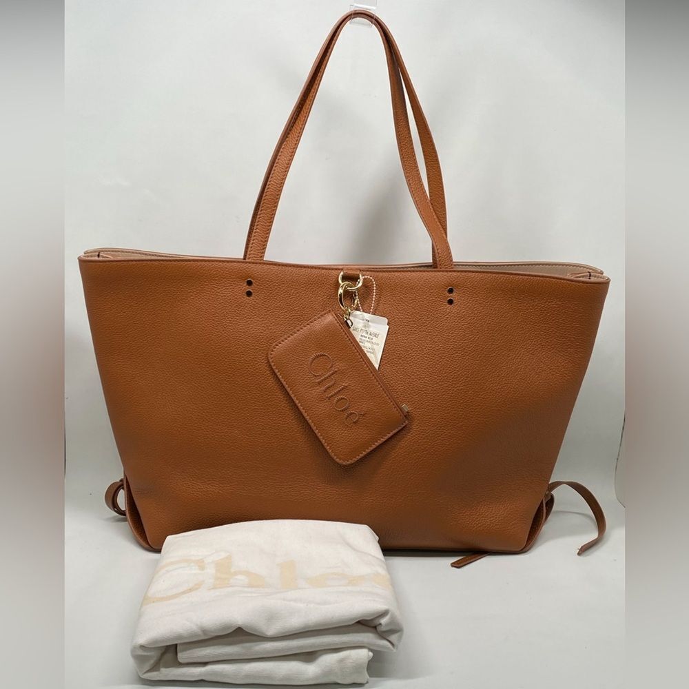 Chloe Sense Large Tote Bag in Grained Leather